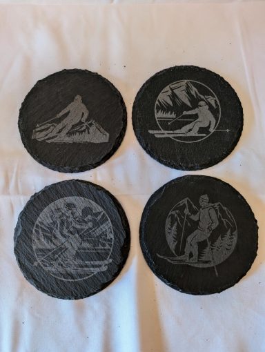 Slate coasters for the skiers