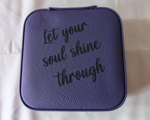 Travel jewelry box available in assorted colors.